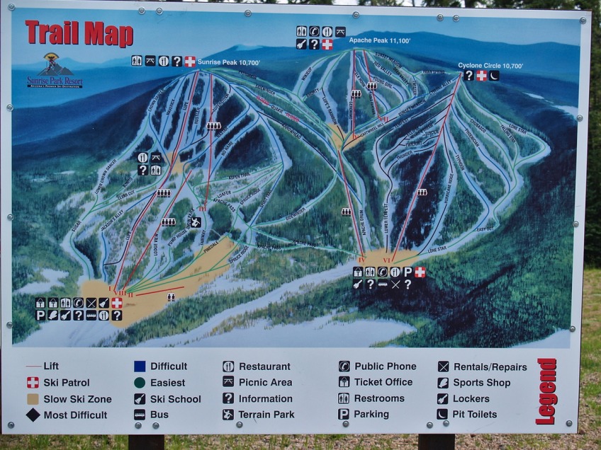 Sunrise Ski Resort Map R A N O U S
